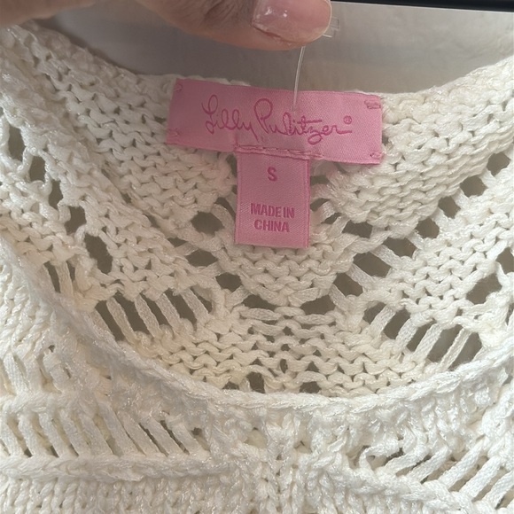Lily Pulitzer Crochet Knit Pom Pom Sweater Size Small - Picture 3 of 6